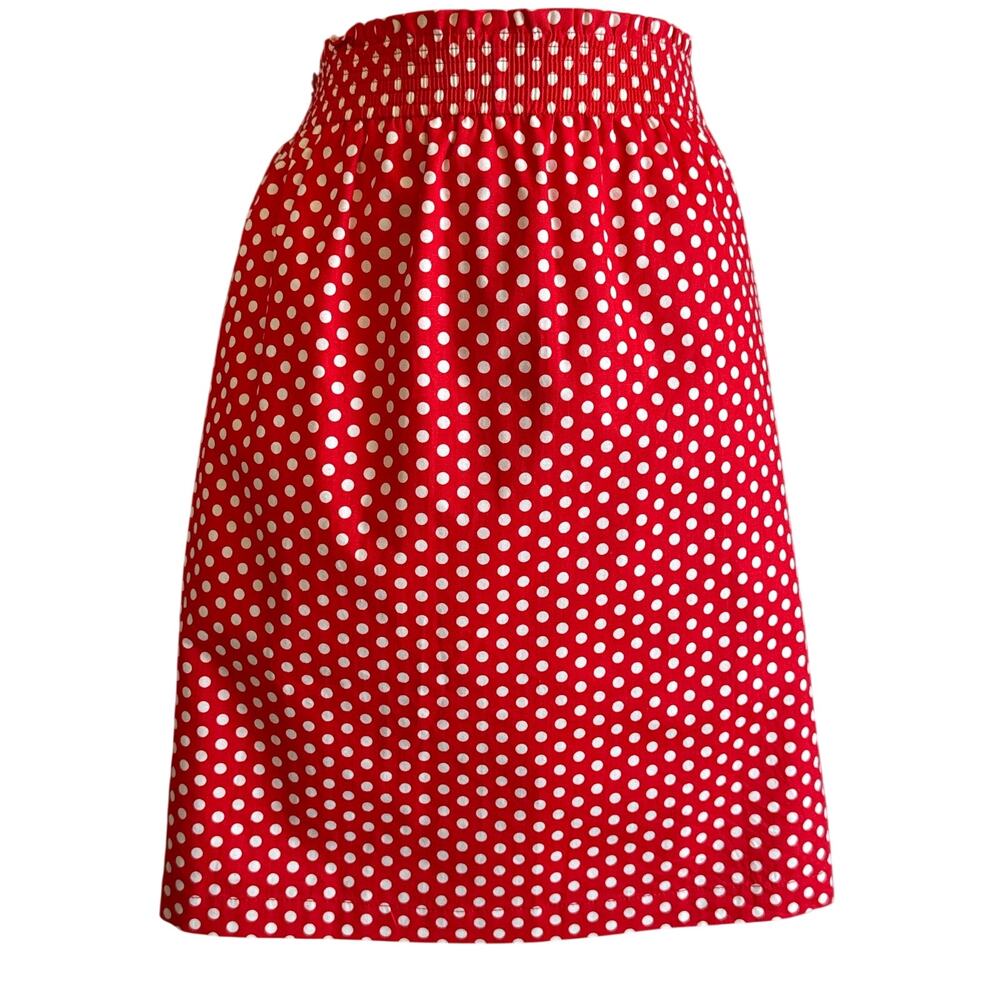 Tulip B Unique Vintage Red Polka Dot Retro A-line Mini Skirt S NWT